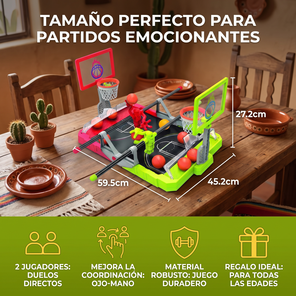 Juego de Batalla de Mini Básquetbol – Desafío de Básquetbol de Mesa para 2 Jugadores