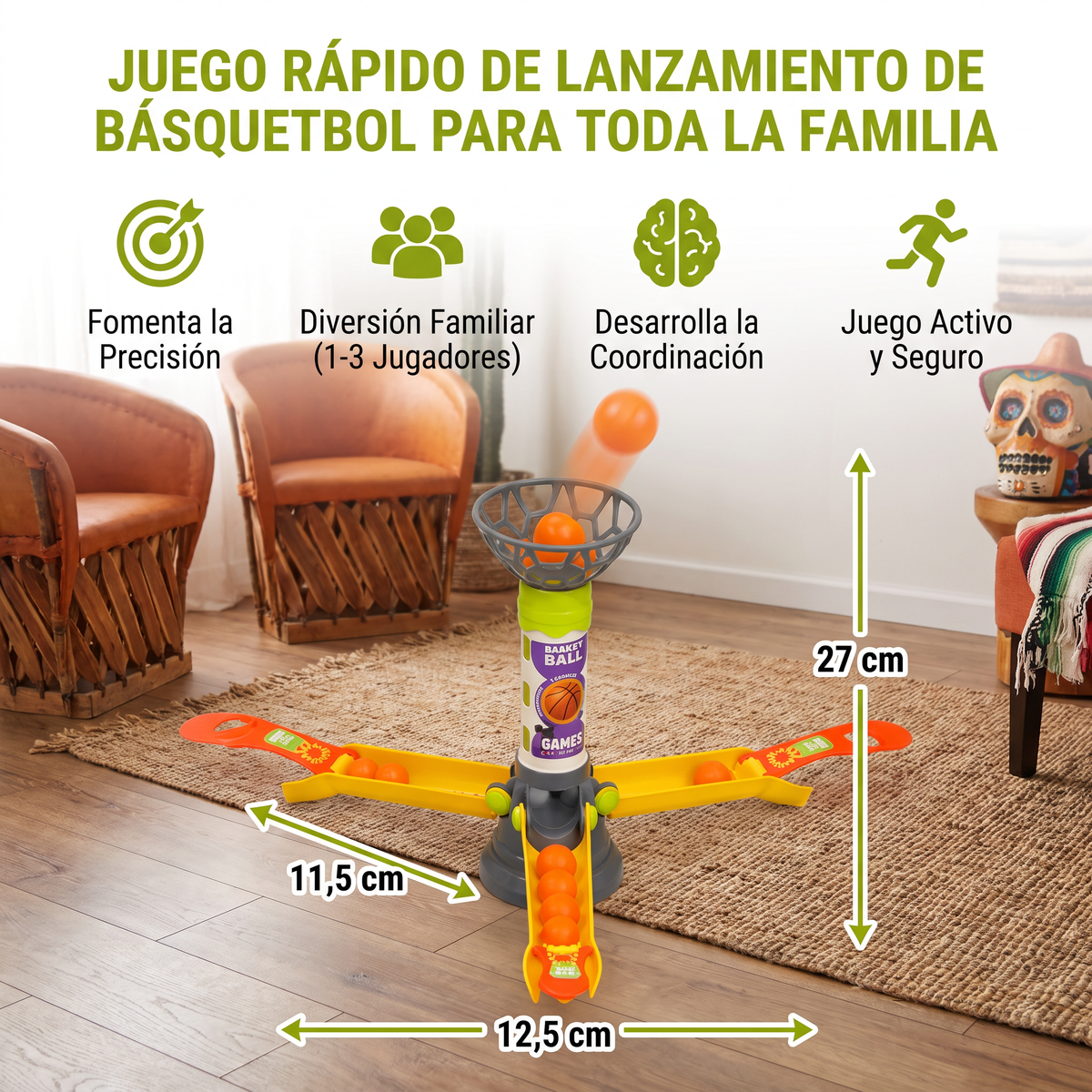 Juego Rápido de Lanzamiento de Básquetbol para Toda la Familia