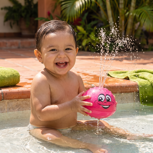 Pelota mágica con rociador: juguete acuático interactivo para divertirse durante el baño
