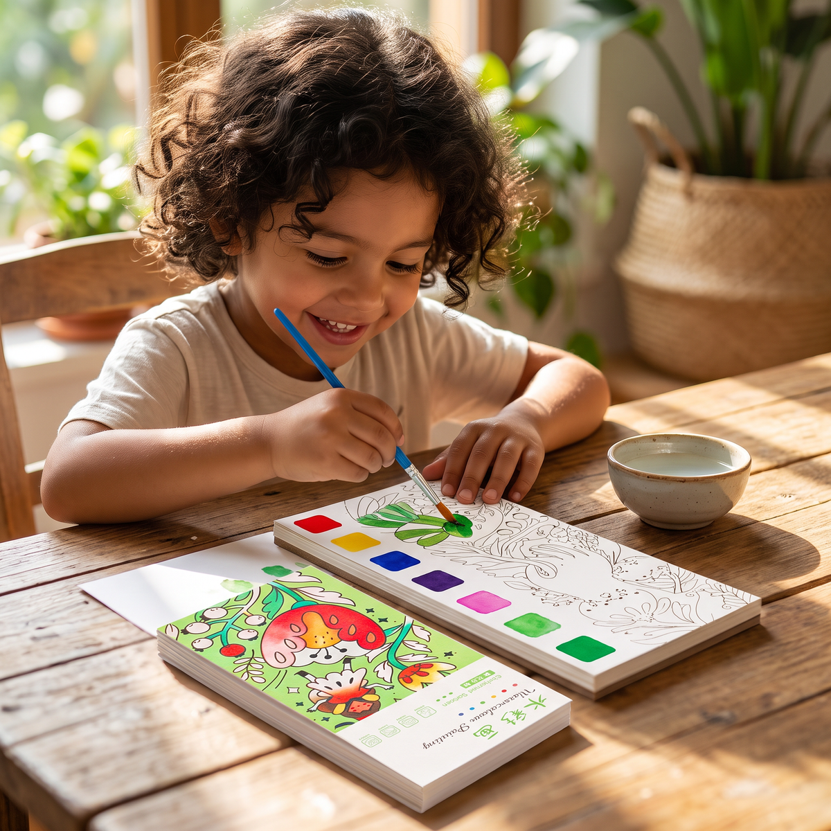 Libro de acuarelas todo en uno con pinturas y pincel integrados
