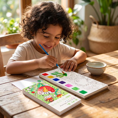 Libro de acuarelas todo en uno con pinturas y pincel integrados