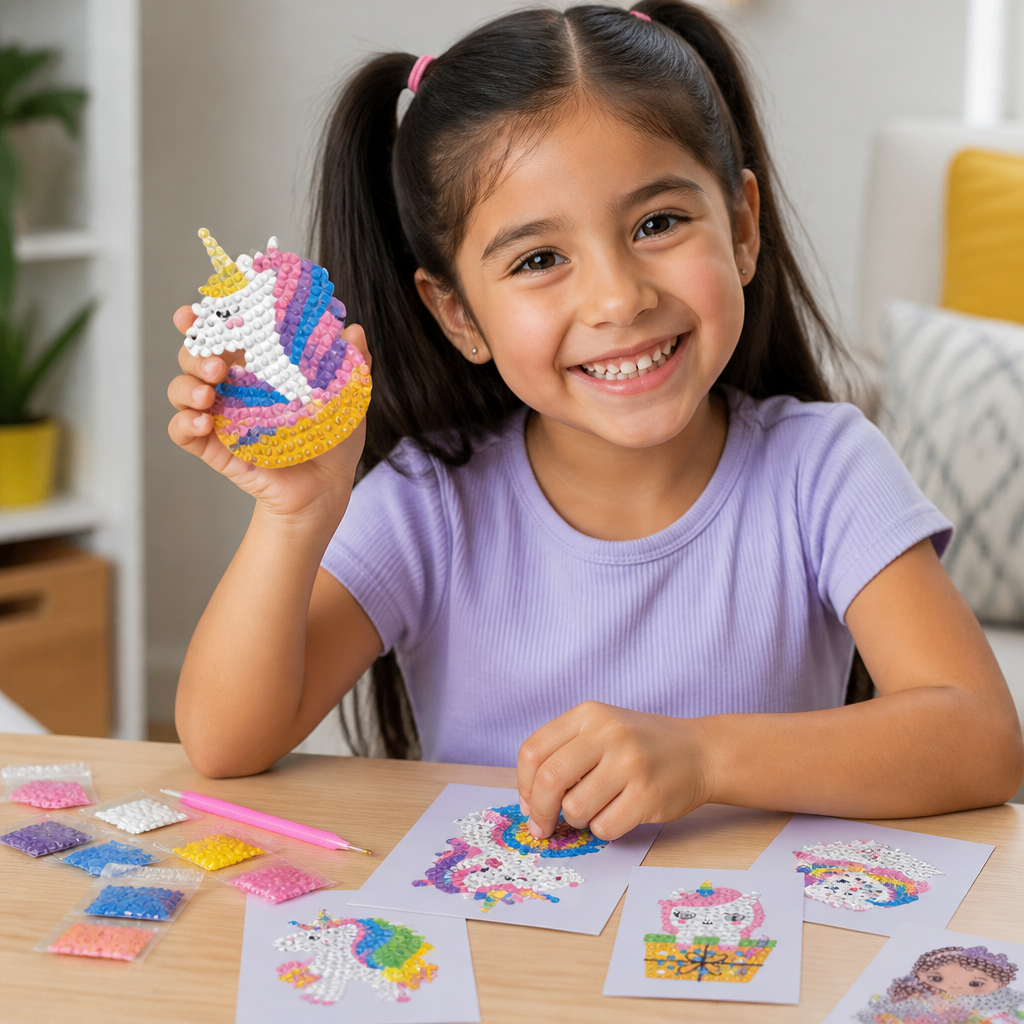 DIY Pintura de Diamantes con Pegatinas de Dibujos Animados