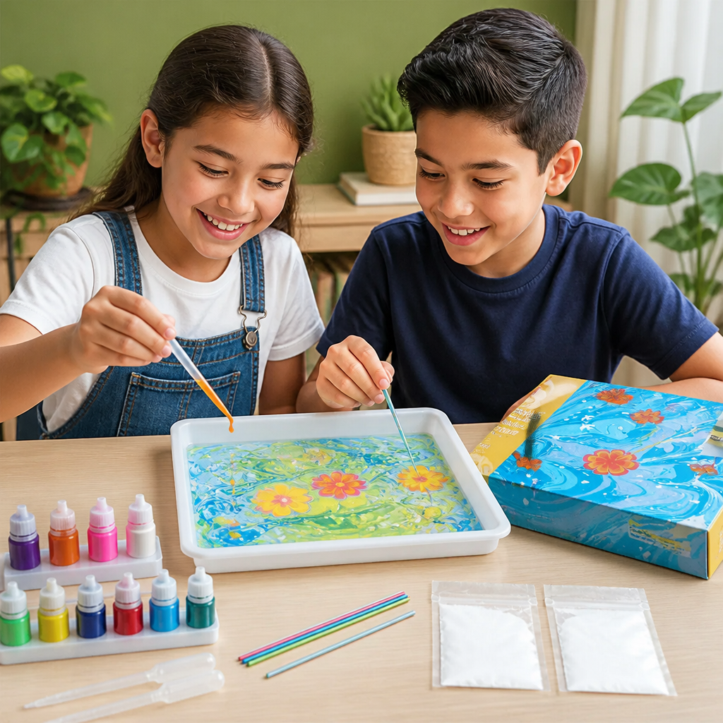 Set de Pintura Creativa con Técnica de Marmoleado
