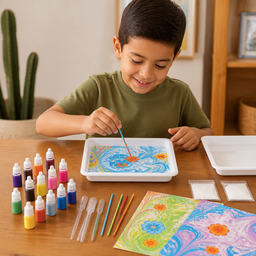 Set de Pintura Creativa con Técnica de Marmoleado