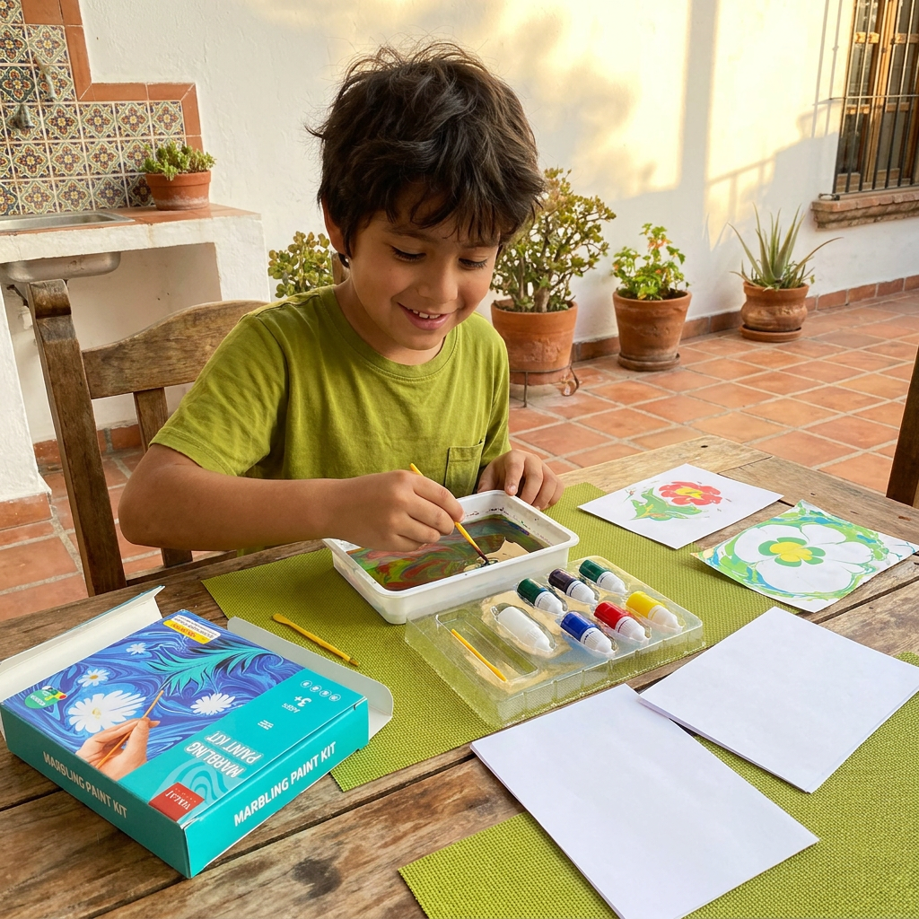 Set de Pintura Creativa con Técnica de Marmoleado