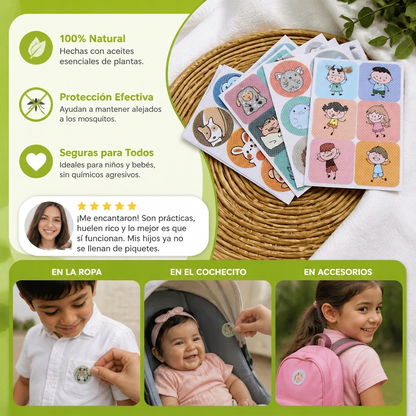 Pegatinas Naturales Antimosquitos para Niños y Bebés (100 Piezas)