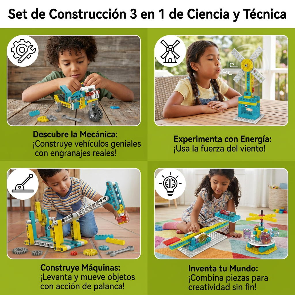 Set de Construcción 3 en 1 de Ciencia y Tecnología