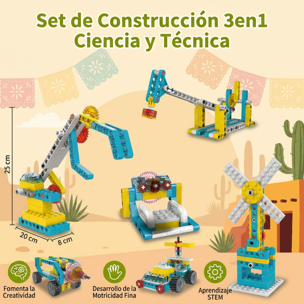 Set de Construcción 3 en 1 de Ciencia y Tecnología