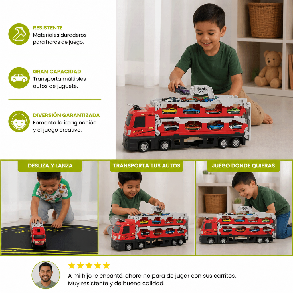 Camión de pista de carreras para niños