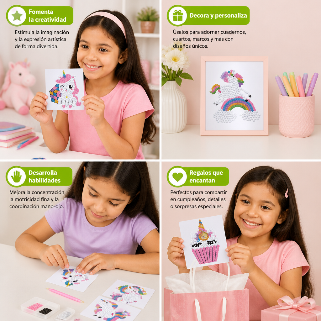 DIY Pintura de Diamantes con Pegatinas de Dibujos Animados