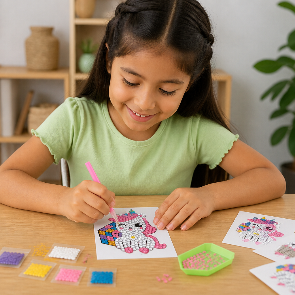 DIY Pintura de Diamantes con Pegatinas de Dibujos Animados
