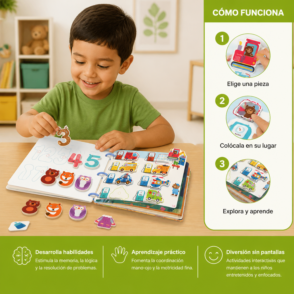 Libro Sensorial Montessori de Actividades para Niños