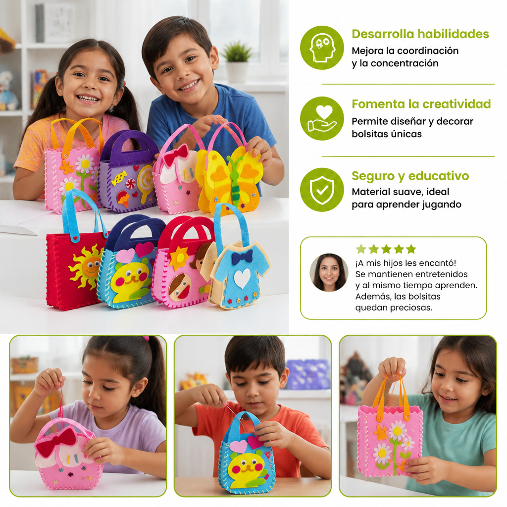 Set Seguro de Bolsitas de Fieltro Para Coser Tú Mismo