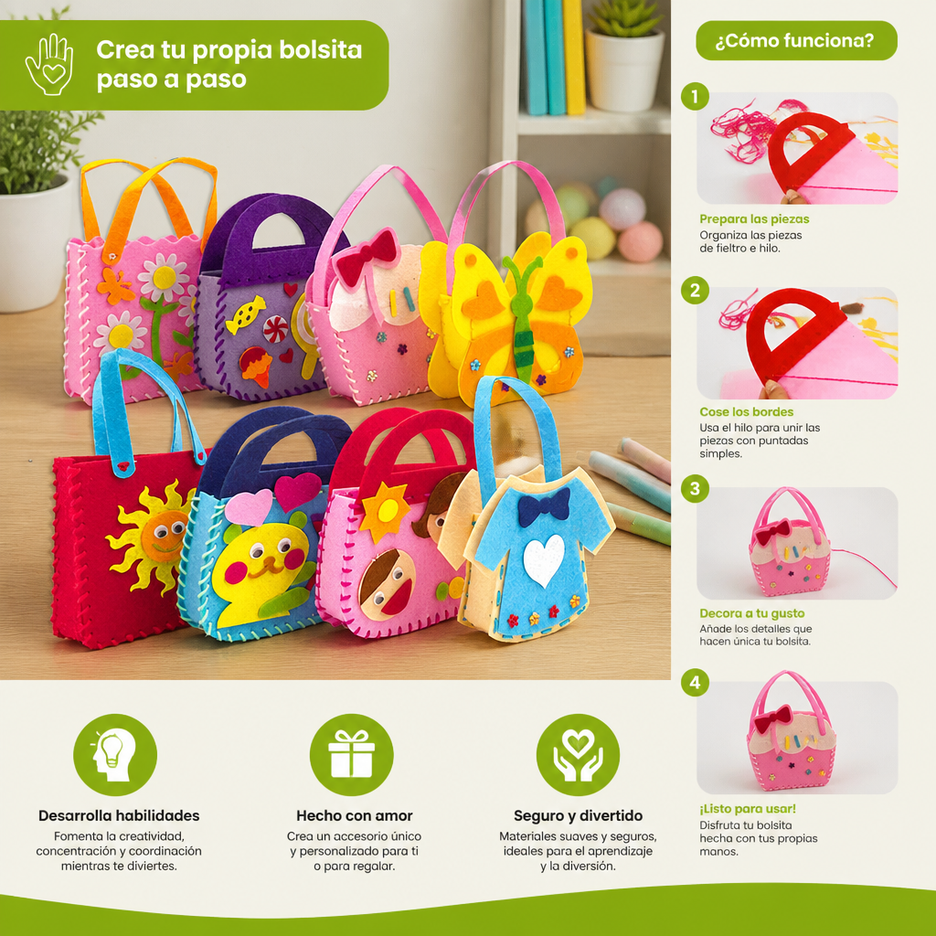 Set Seguro de Bolsitas de Fieltro Para Coser Tú Mismo