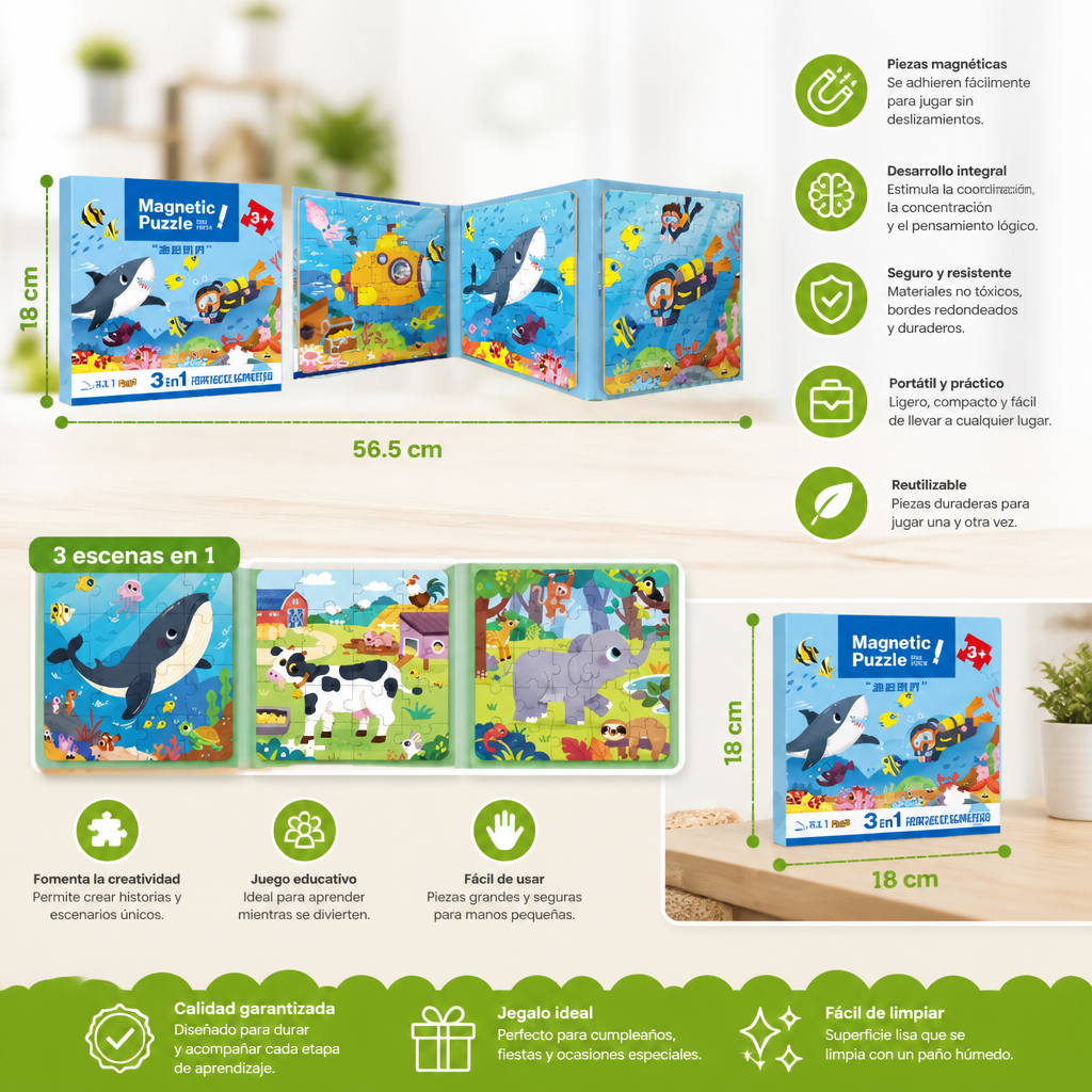 Libro de Rompecabezas Magnético Montessori