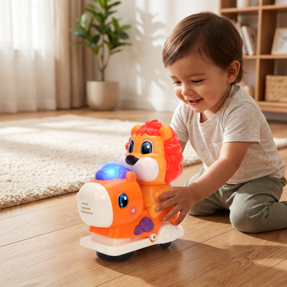 Juguete interactivo de balanceo con animales, música y luces