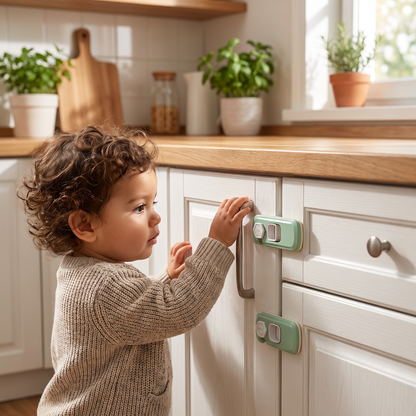 Set De 2 Seguros Para Niños Para Gabinetes, Refrigeradores Y Cajones – Cierre De Seguridad Multifuncional Para Bebés Y Niños