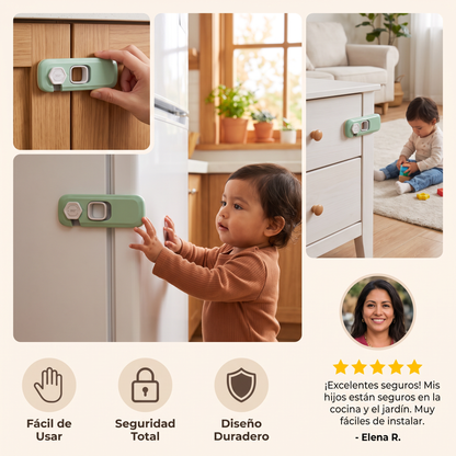 Set De 2 Seguros Para Niños Para Gabinetes, Refrigeradores Y Cajones – Cierre De Seguridad Multifuncional Para Bebés Y Niños