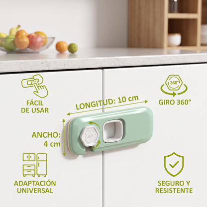 Set De 2 Seguros Para Niños Para Gabinetes, Refrigeradores Y Cajones – Cierre De Seguridad Multifuncional Para Bebés Y Niños