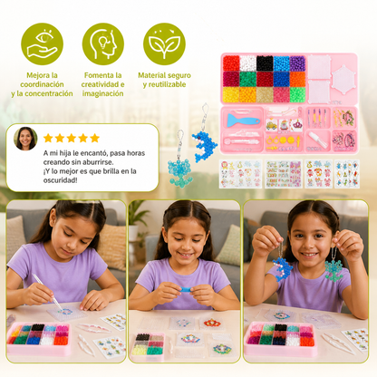 Kit de Manualidades con Cuentas de Agua que Brillan en la Oscuridad para Hacer Tú Mismo