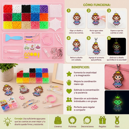Kit de Manualidades con Cuentas de Agua que Brillan en la Oscuridad para Hacer Tú Mismo
