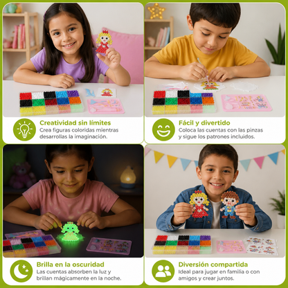 Kit de Manualidades con Cuentas de Agua que Brillan en la Oscuridad para Hacer Tú Mismo