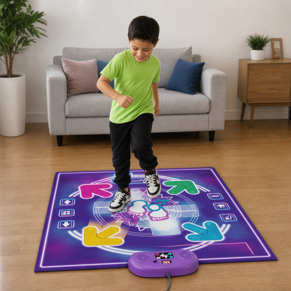 Tapete Musical Interactivo de Baile con Luces LED para Niños