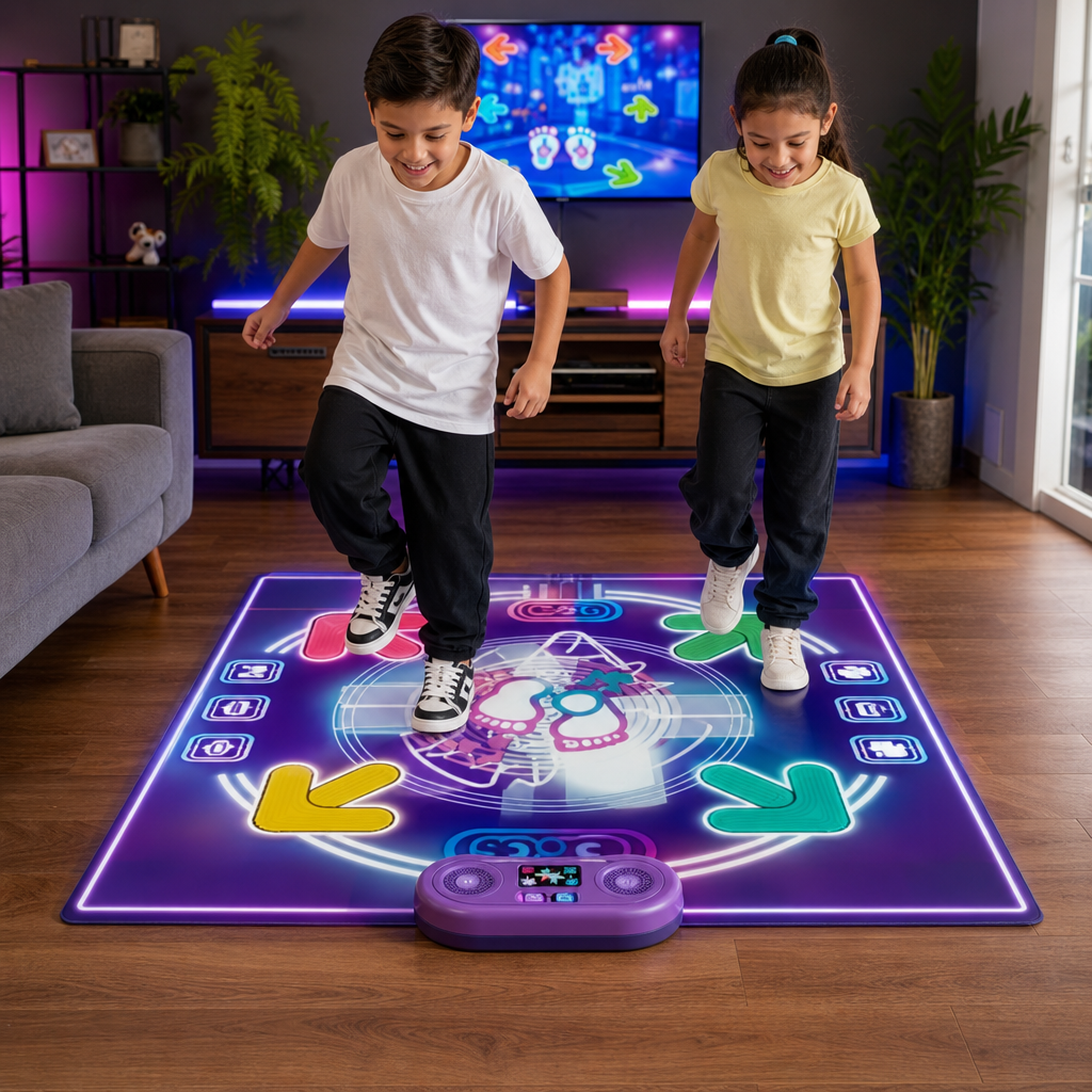 Tapete Musical Interactivo de Baile con Luces LED para Niños