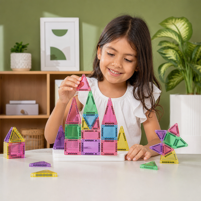 Bloques Magnéticos Compactos – Set Montessori de Viaje de 40 Piezas