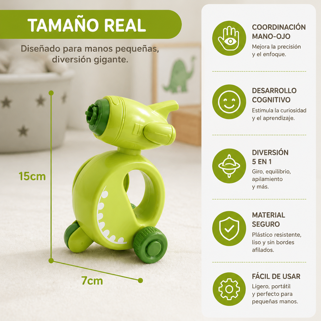 Juguete Educativo 5 en 1 con Giroscopio – Juego de Giro, Equilibrio y Apilamiento para Niños