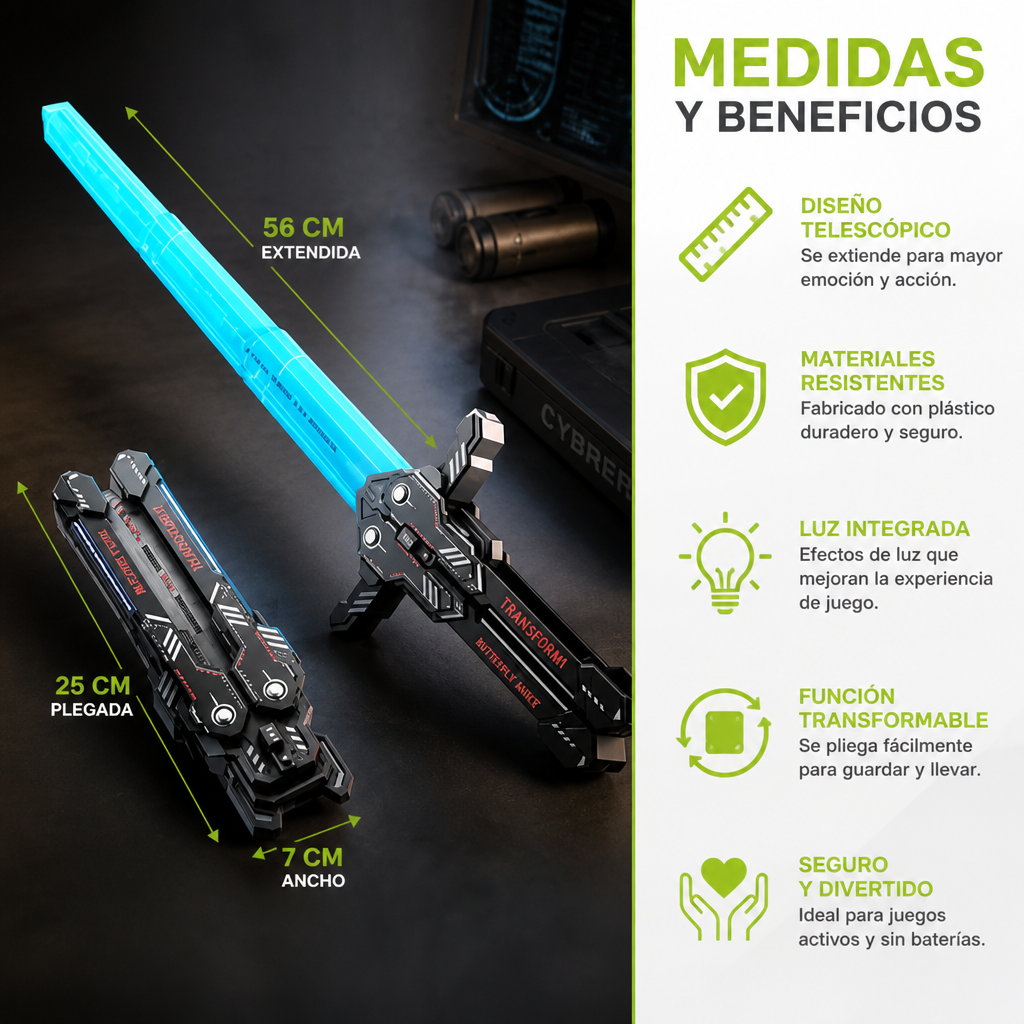 Espada Telescópica Luminosa de Mariposa de Juguete
