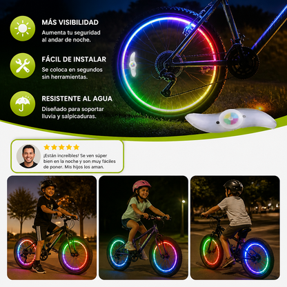 Luces LED de Colores para los Rayos de las Ruedas de Bicicleta