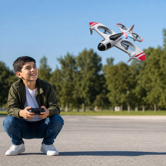 Juguete 2 en 1 de Avión de Combate y Dron a Control Remoto