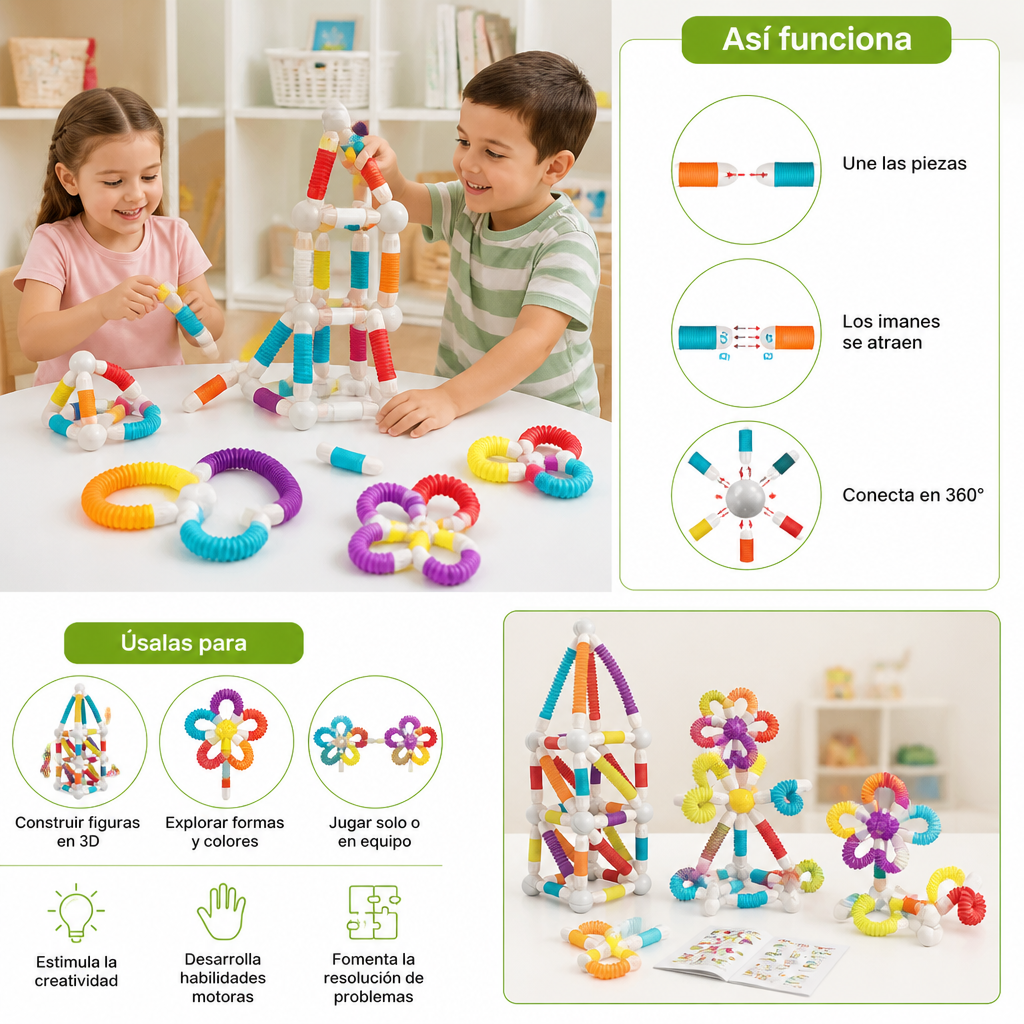 Bloques Magnéticos Moldeables Montessori