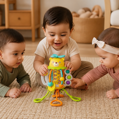 Juguete Educativo De Primera Infancia Con Sonajero Y Arrastre Daifa Huile Toys Para Bebés De 3 A 6 Meses En Adelante