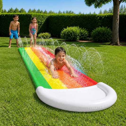 Tobogán De Agua Arcoíris – Tobogán Inflable Para Exteriores Para Niños Y Familia