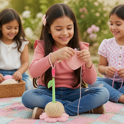 Soporte Portátil Para Hilo De Muñeca Con Correa Para Tejer Y Hacer Crochet