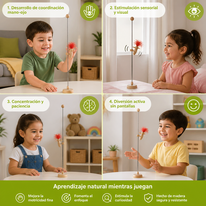 Juguete Educativo De Madera Con Pájaros Carpinteros Para Niños