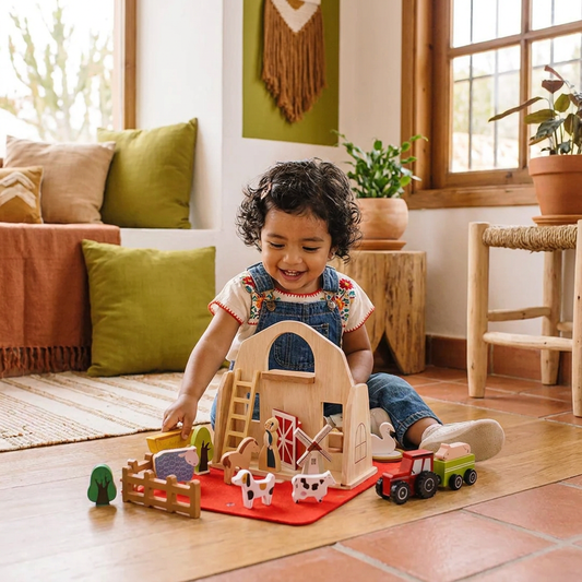 Juguete Montessori De Granja De Viaje De Madera Y Fieltro - Perfecto Para Llevar A Todas Partes