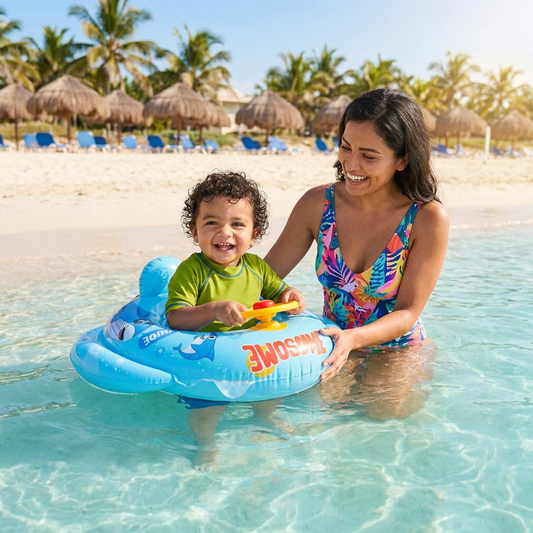 Flotador De Tiburón Para Bebé Con Volante Para Niños Pequeños