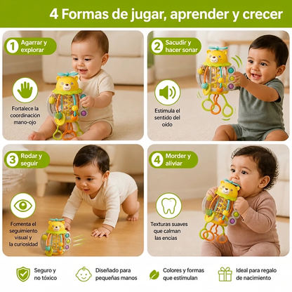 Juguete Educativo De Primera Infancia Con Sonajero Y Arrastre Daifa Huile Toys Para Bebés De 3 A 6 Meses En Adelante
