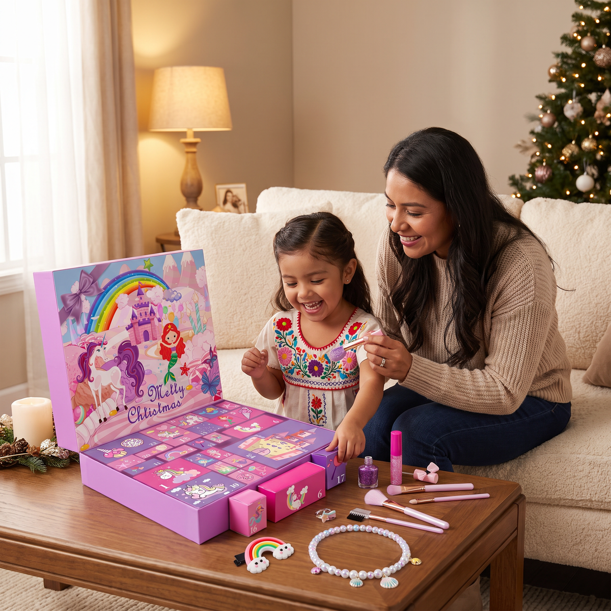 Calendario de Adviento Sorpresa de Unicornios y Princesas para Niñas