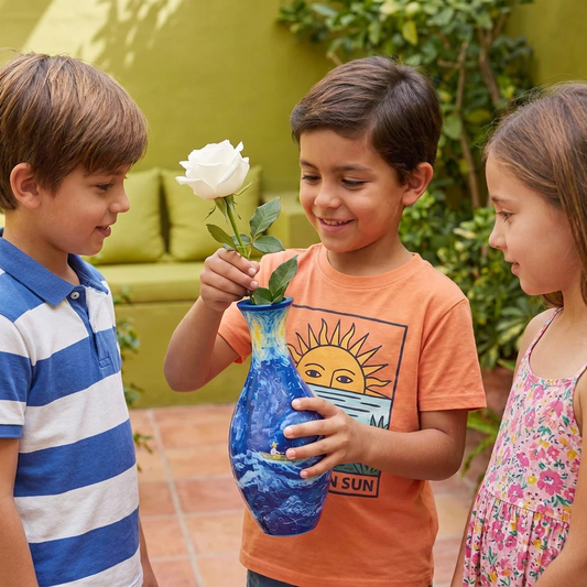 Jarrón Elegante De Rompecabezas 3D - Usable Para Flores Reales