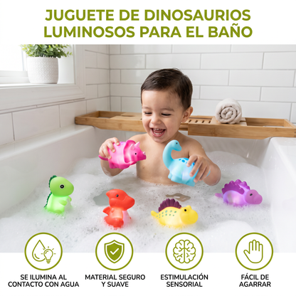 Juguete de dinosaurios luminosos para el baño