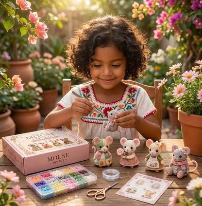 Set de Manualidades de Animales con Cuentas 3D – Kit DIY de Mini Arte con Cuentas para Principiantes