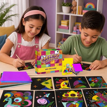Set De Manualidades DIY De Arte Con Láminas Para Niños