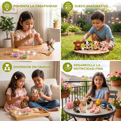 Set de Manualidades de Animales con Cuentas 3D – Kit DIY de Mini Arte con Cuentas para Principiantes