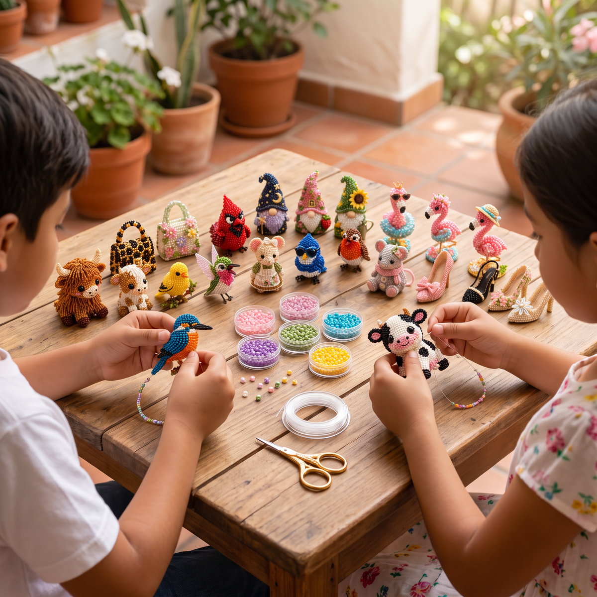 Set de Manualidades de Animales con Cuentas 3D – Kit DIY de Mini Arte con Cuentas para Principiantes