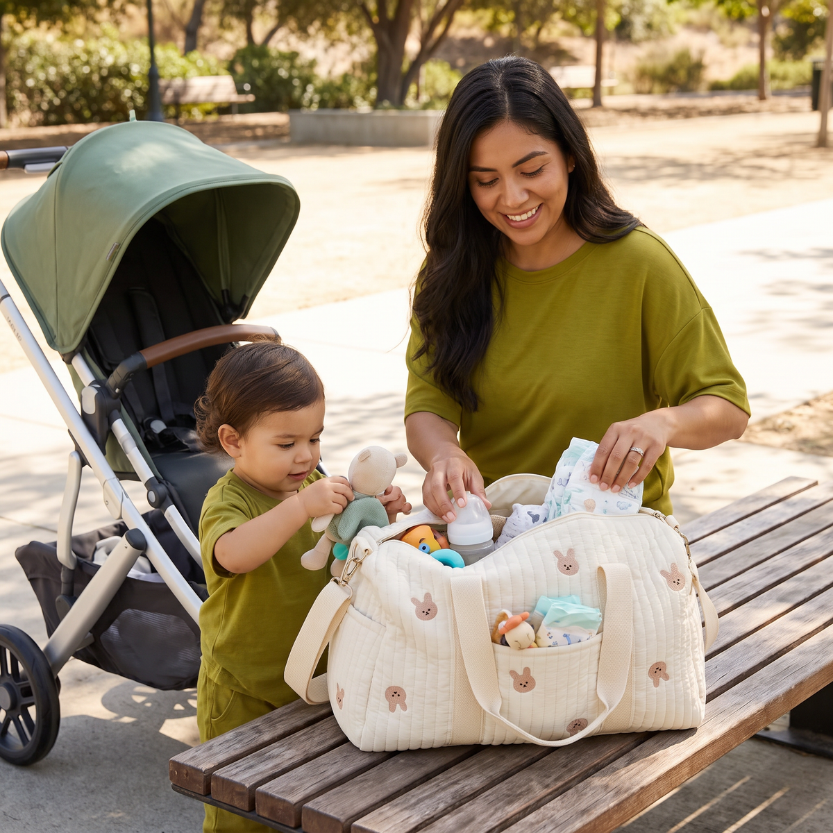 Bolsa grande para mamá y bebé: espacio para todo lo que las mamás necesitan