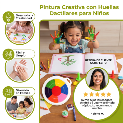 Pintura creativa con huellas dactilares para niños